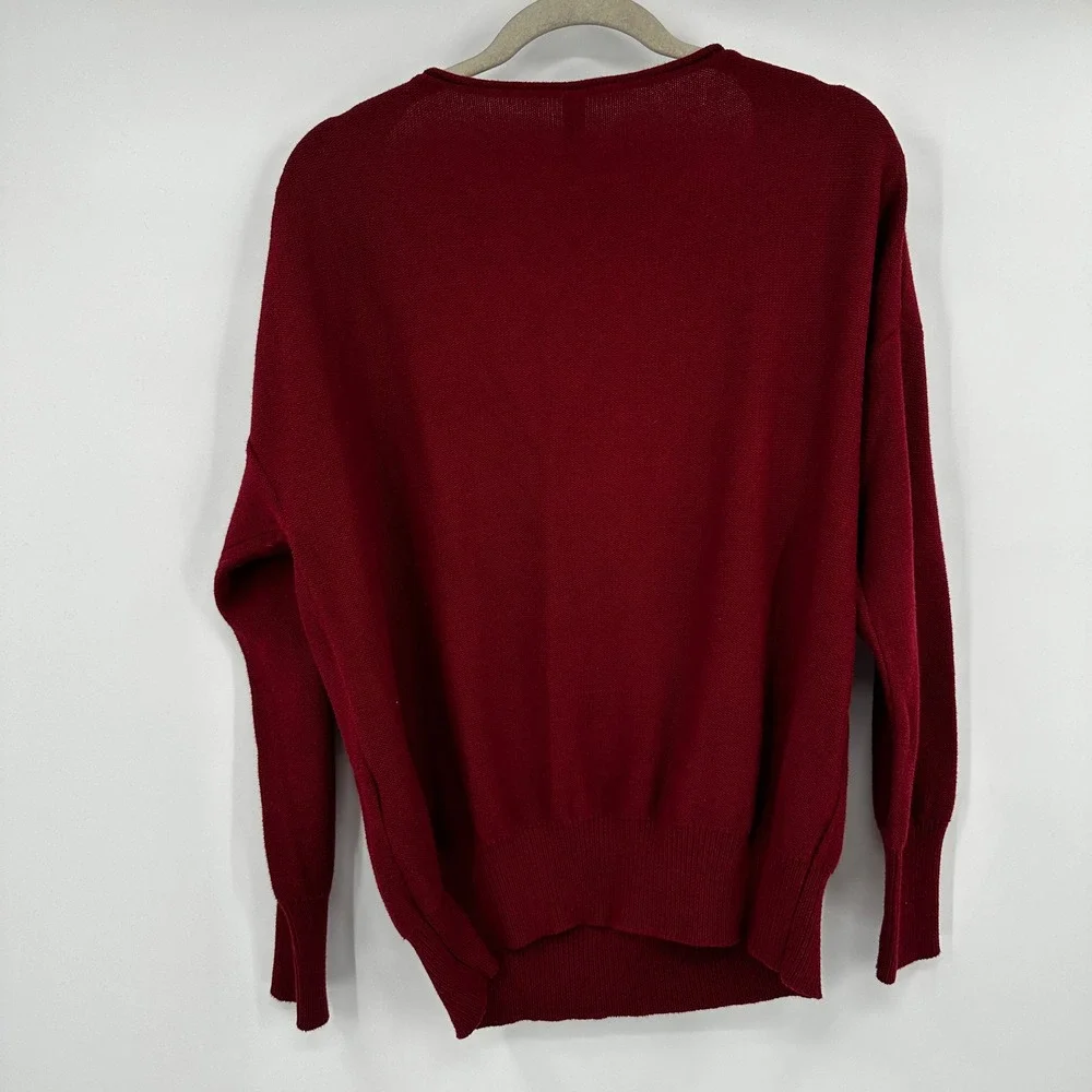 Plenty by Tracy Reese Burgundy Red Soutache Embroidered Sweater XL Mens - Picture 5 of 8